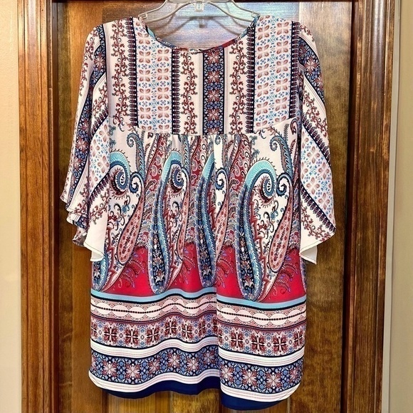 $5 ADD‎ ON with $15+ Bundle Valerie Stevens Boho Peasant Blouse Top Sz XL EUC - Picture 2 of 11